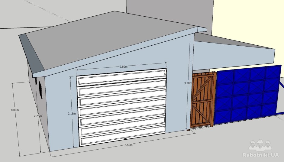 Проект гаража из газосиликатных блоков