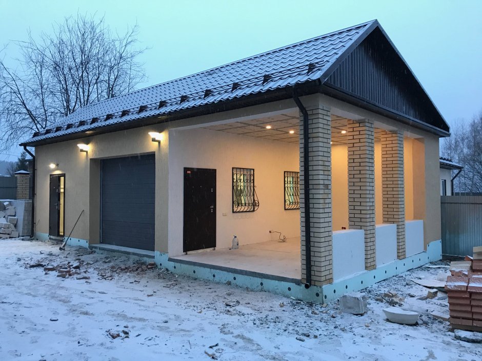 Гараж с пеноблока