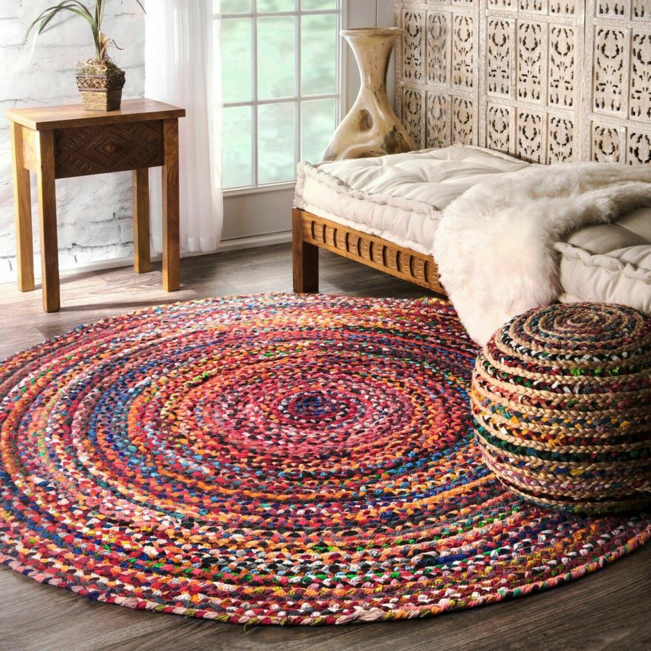 Плетеные коврики в интерьере