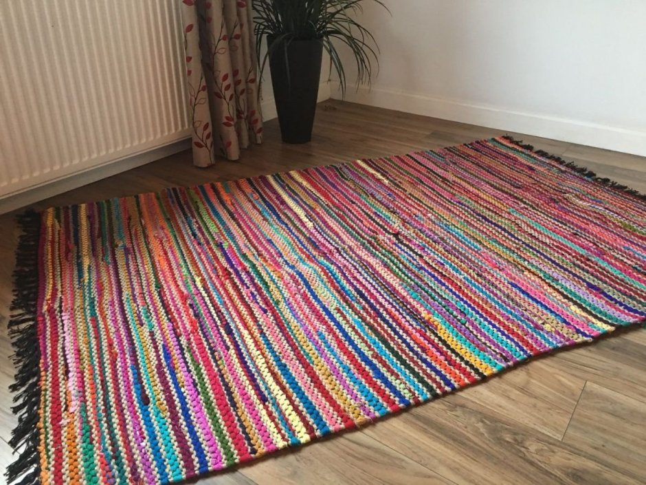 Ткань плетенка коврик разноцветный