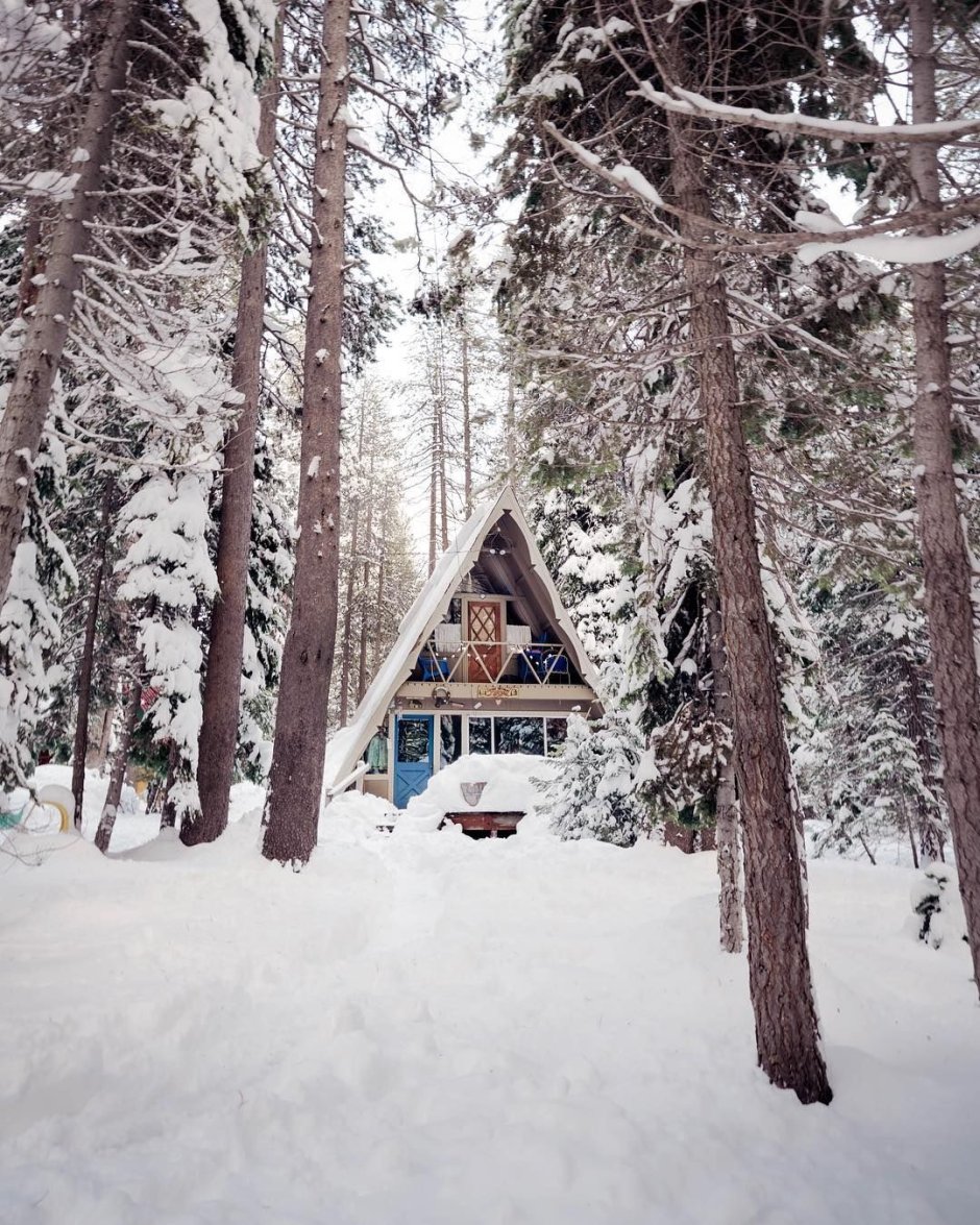 Отдых в домиках зимой