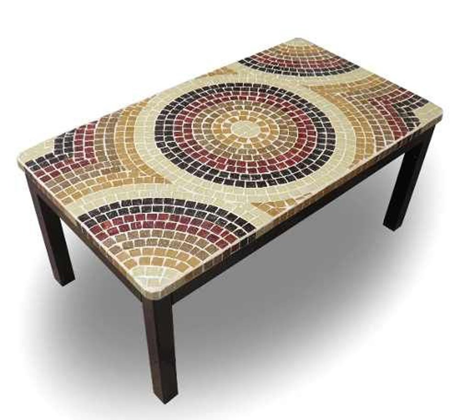 Прямоугольный столик с мозаикой