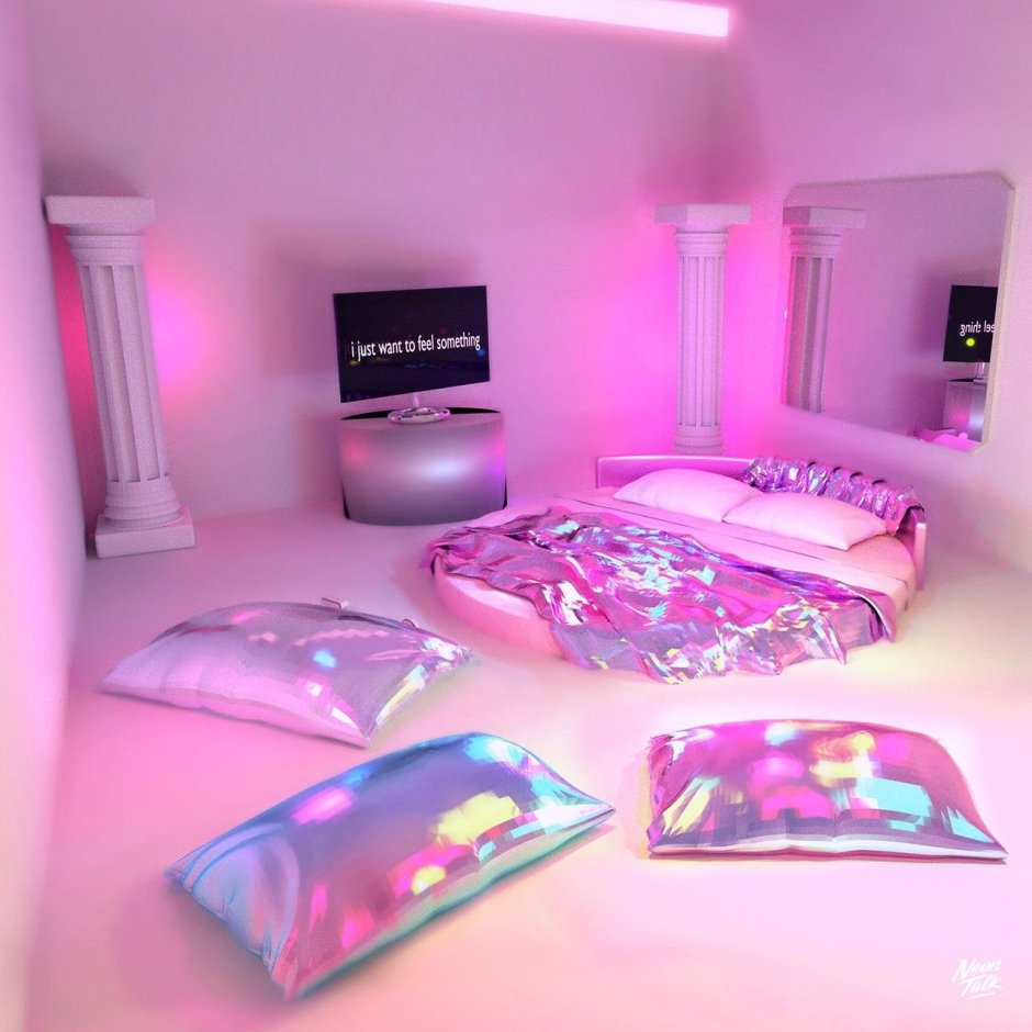 Неоновая спальня для девочек