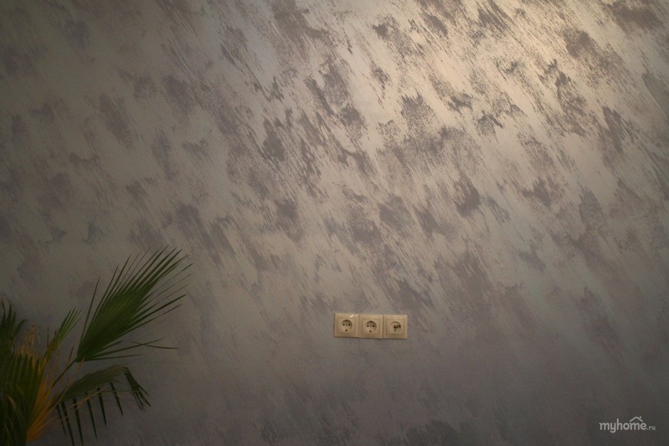 Декоративная краска с песком для стен в интерьере