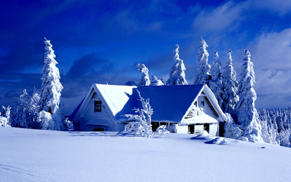 Зимний дом фон