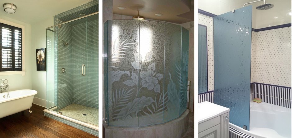 Перегородка в ванную комнату из стекла