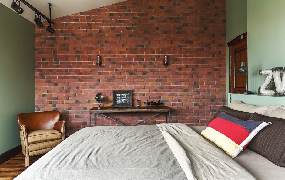 Loft интерьер красный кирпич