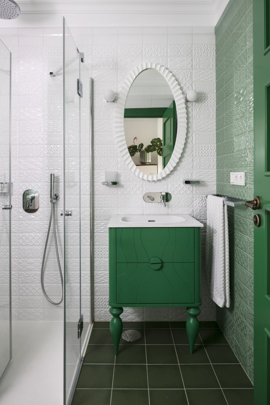 Ванная комната темно зеленого цвета