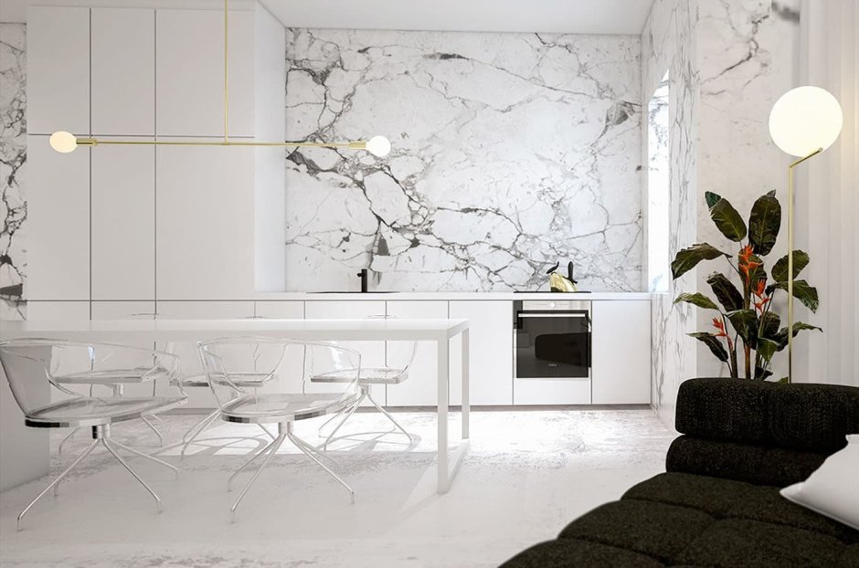 Керамогранит Calacatta Oro фартук