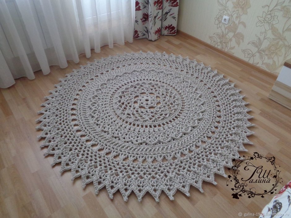 Коврик из хлопкового шнура крючком