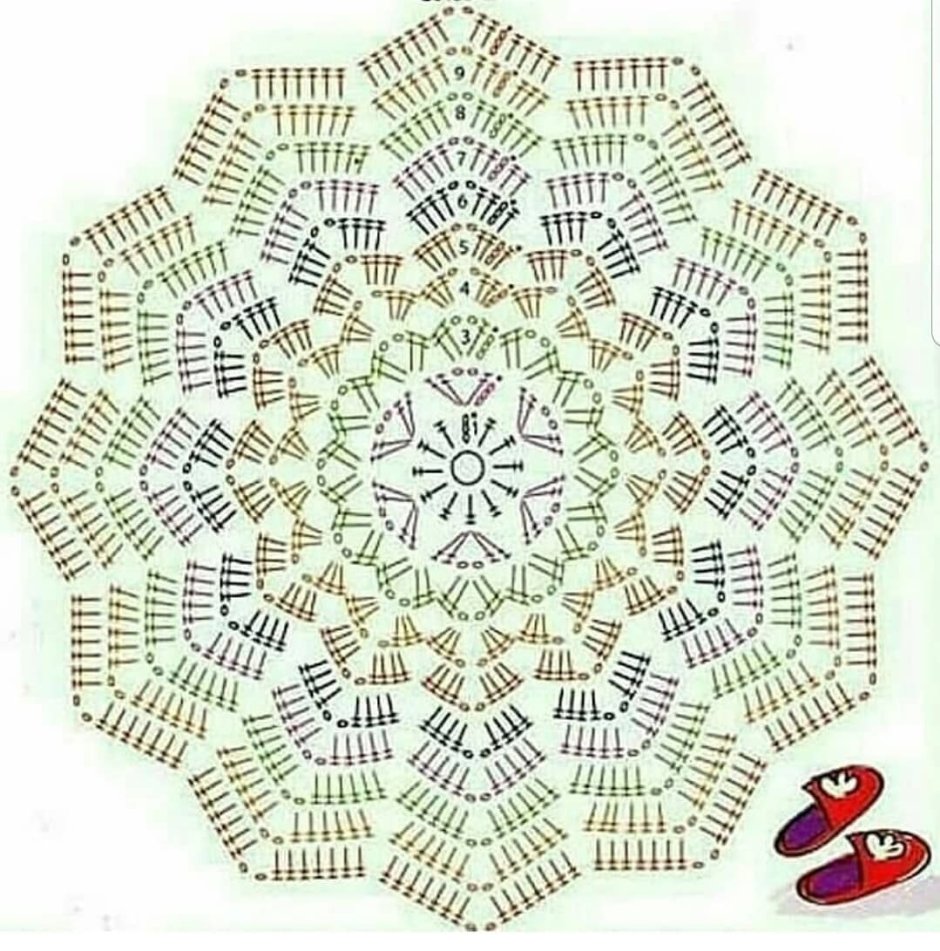Коврик звезда крючком схема
