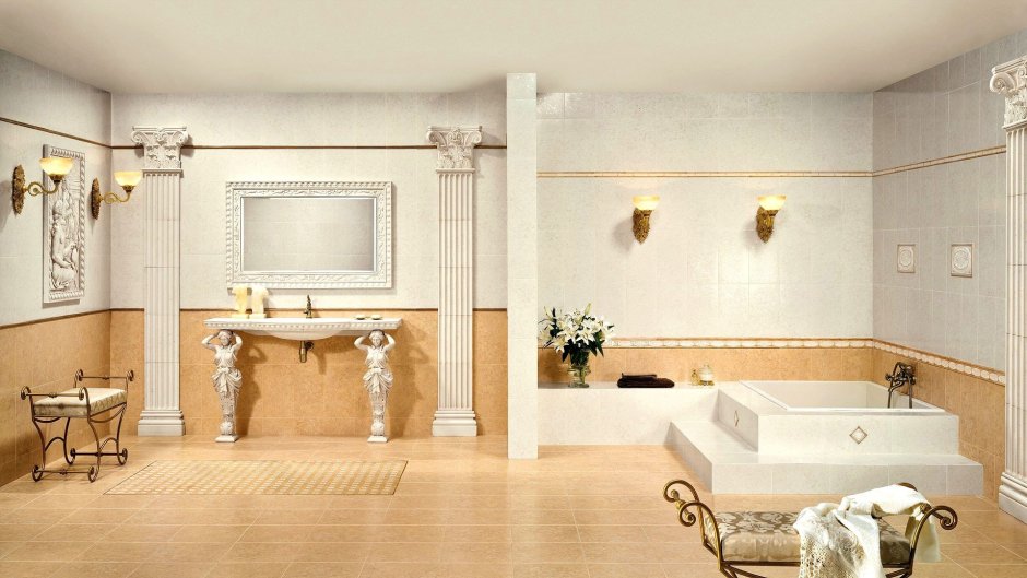 Плитка в греческом стиле в ванную