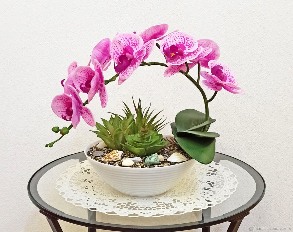 Искусственные цветы для интерьера орхидеи