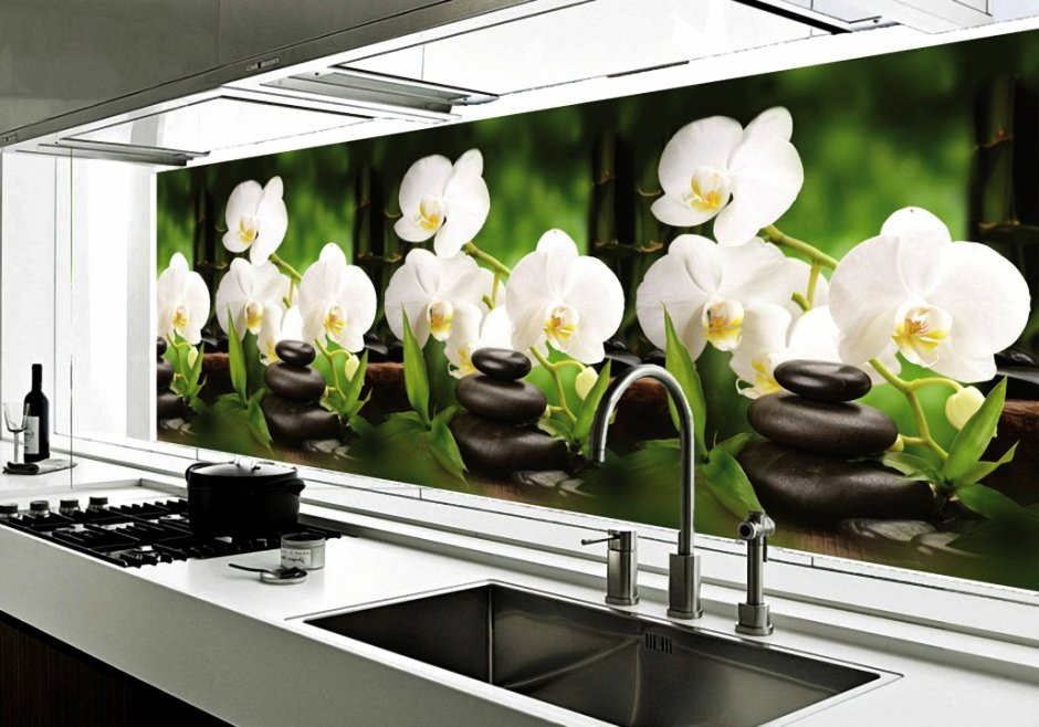 Фартук"белая Орхидея" ABS-пластик 3000*600*1,5м