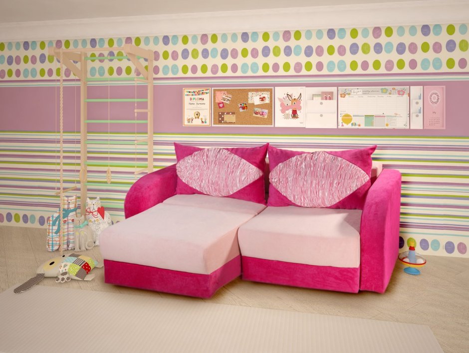 Детские диваны розовые