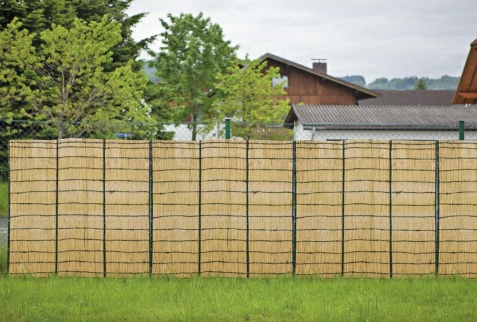 Забор из тростникового мата