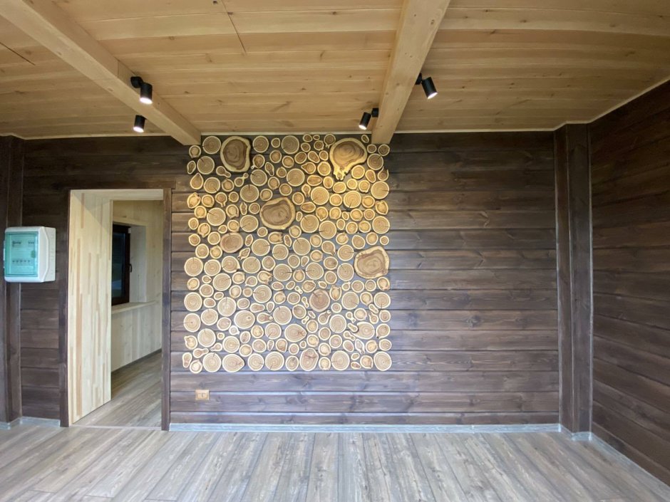 Стеновые панели из спилов дерева