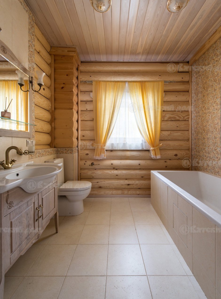 Ванна комната в деревянном доме