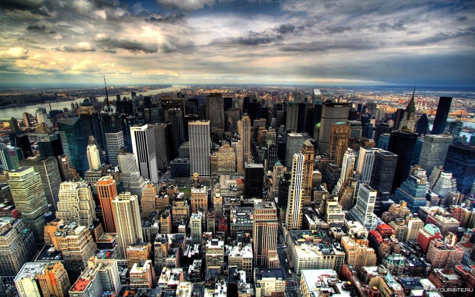 Нью Йорк Мегаполис вид сверху