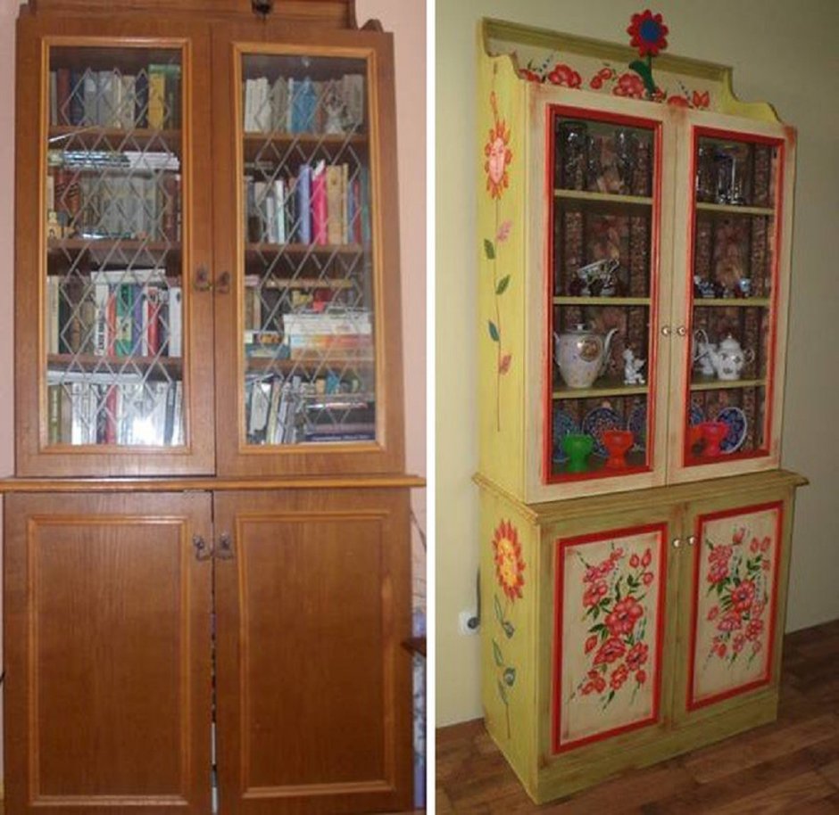 Старый книжный шкаф переделка