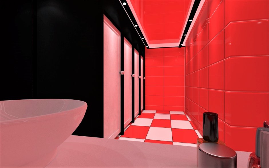 Дизайн туалета в ночном клубе