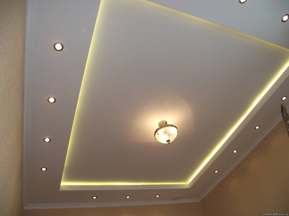 Потолок из гипсокартона с подсветкой