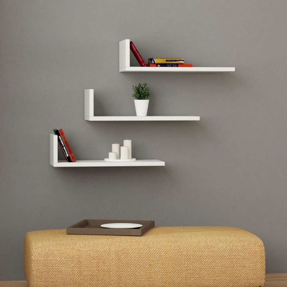 Полка "Wall Shelf-s (bas WL-001)" белая