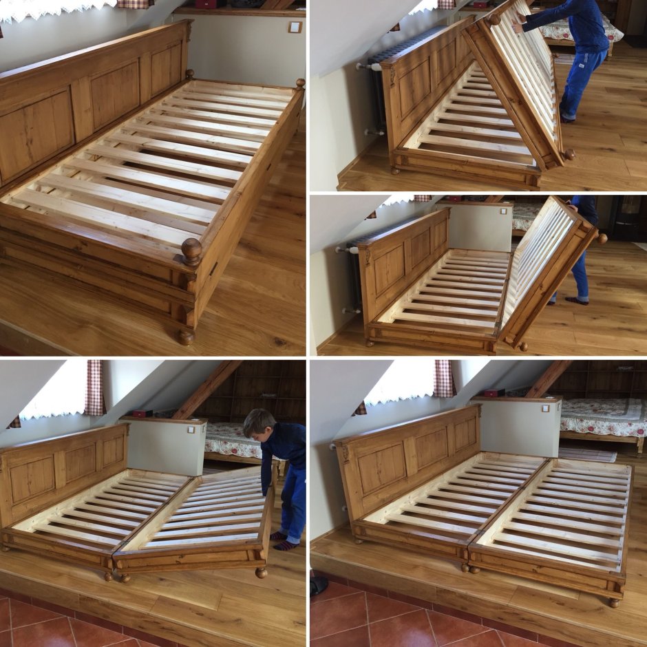 Складная кровать из дерева