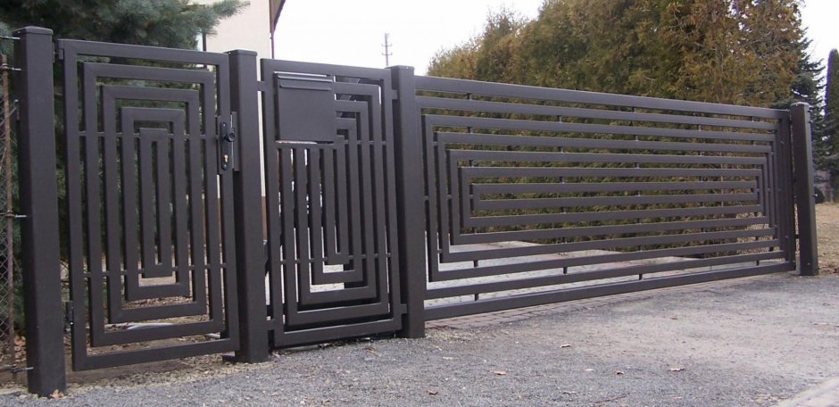 Ворота в стиле лофт из металла