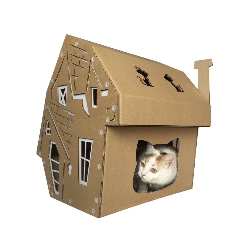 Домики для котов из картона