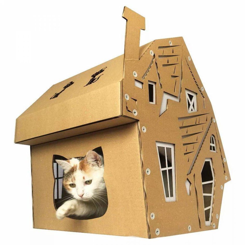 Домик для бумажной кошки