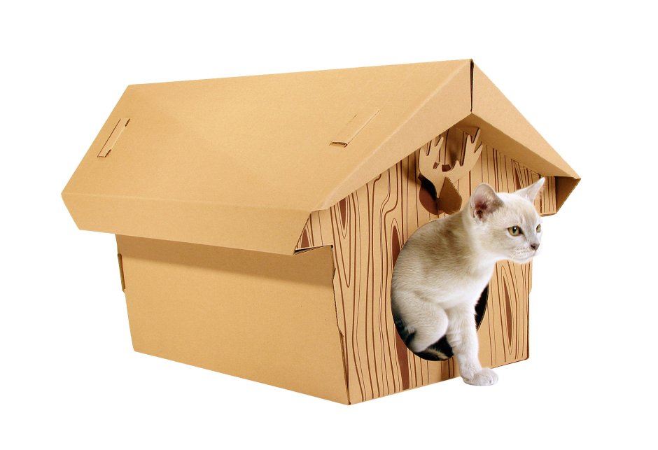 Домик для животного из картонной коробки