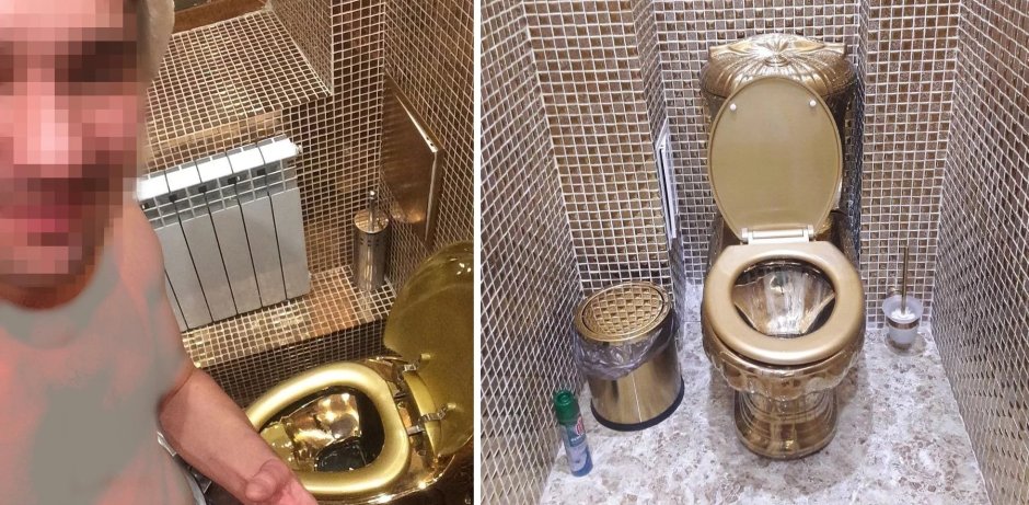 Золотой унитаз гуччи