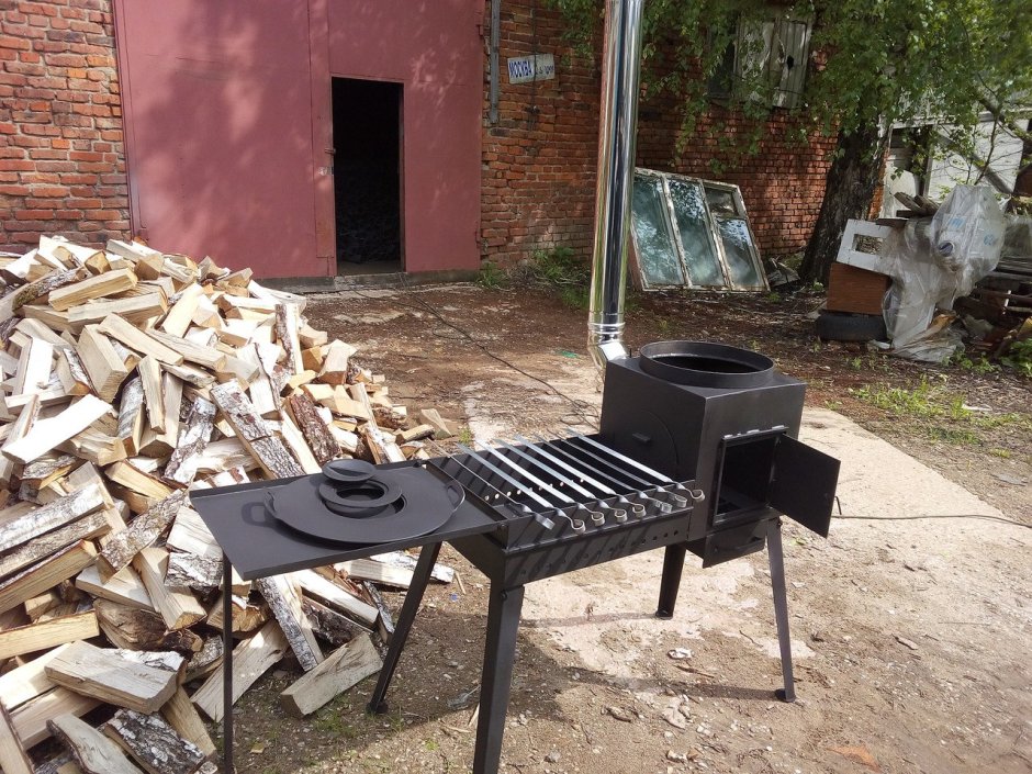 Мангал с печкой