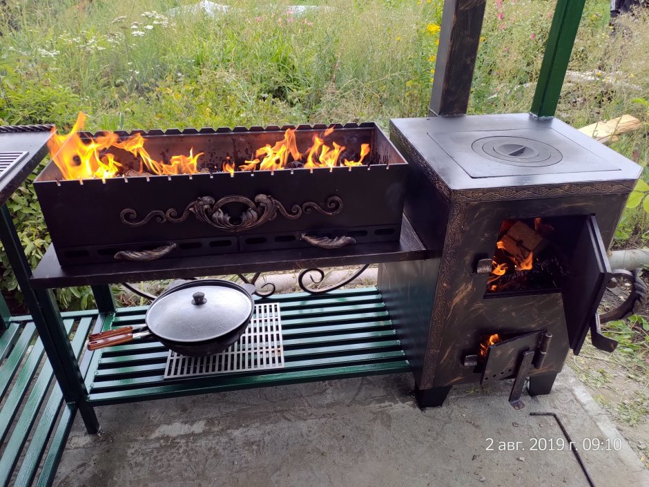 Мангал с печкой