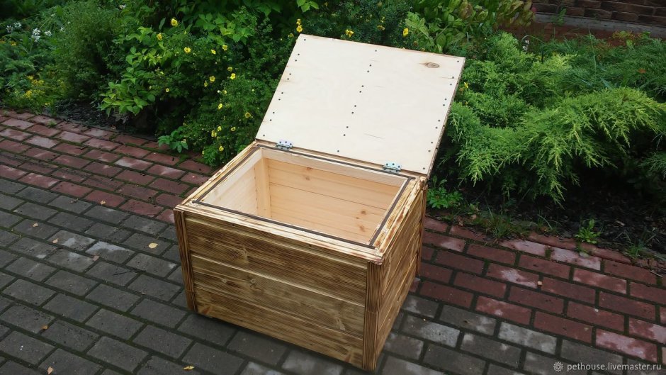 Ящик деревянный с крышкой для хранения овощей