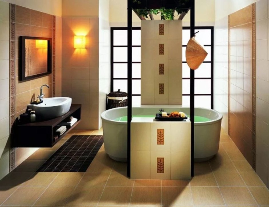 Японский стиль ванной комнаты