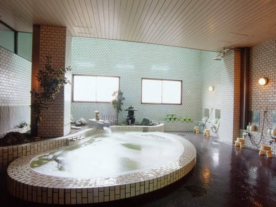Ванная комната большая в японском стиле
