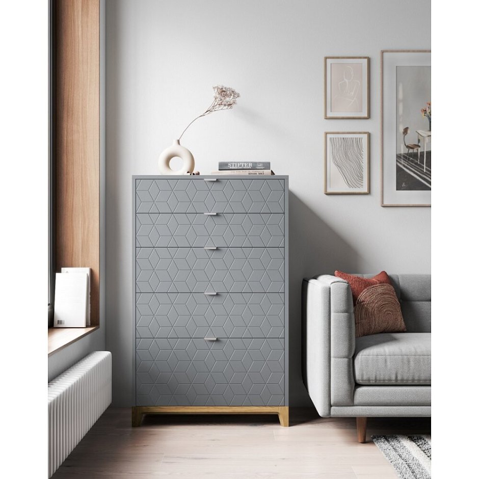 VISTHUS ВИСТХУС комод с 8 ящиками, серый/белый122x96 см