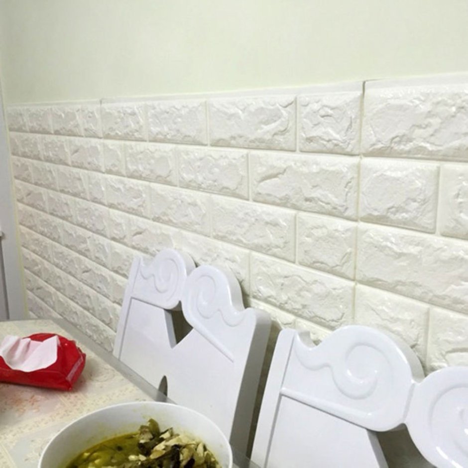Панель 3д кирпич белый 135/10 самокл