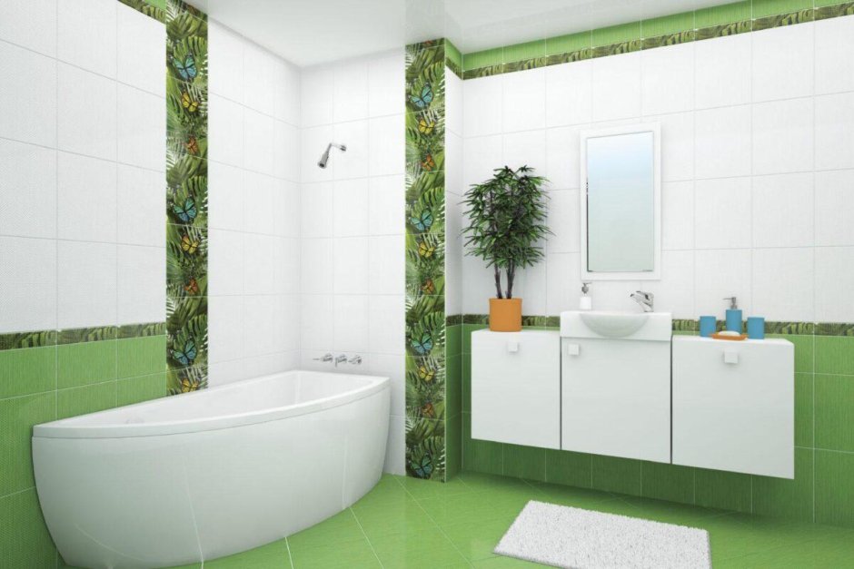 Плитка настенная Cersanit Tropicana зелёная 25х35