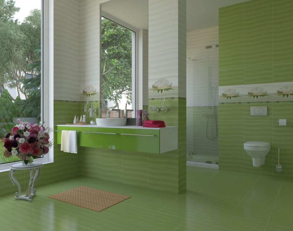 Настенная плитка Opoczno Flora 45x30, зелен