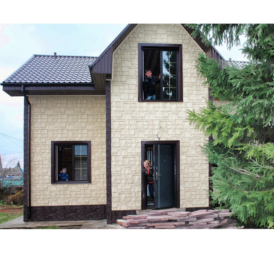 Фасады домов из панелей
