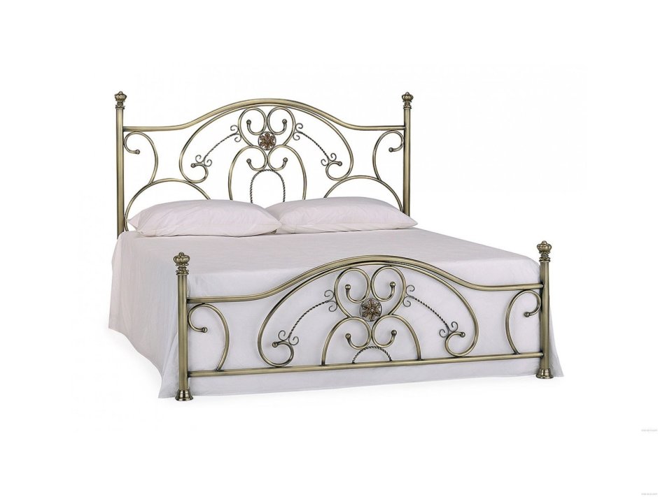 Кровать двуспальная «Элизабет» (Elizabeth) + основание 160х200 Antique Brass