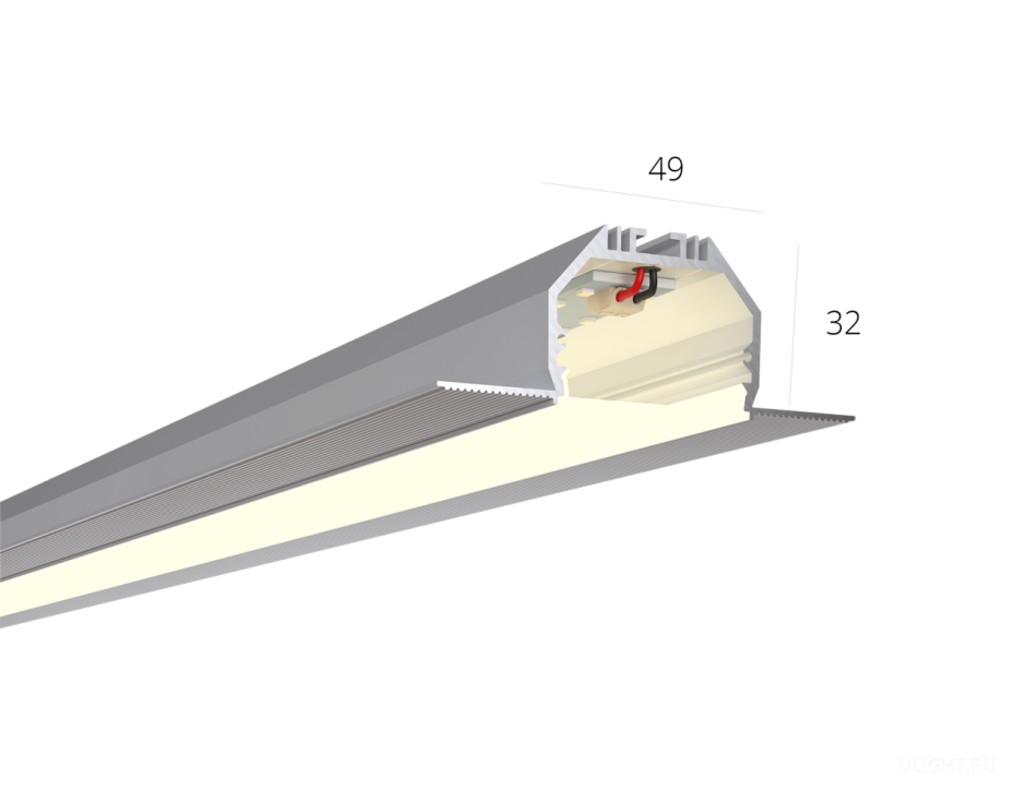 Линейный светильник HOKASU 49/32 Edgeless (ANOD/2500mm/lt70 — 3k/65w)