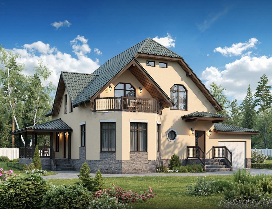 Коттедж с мансардой 130м2 проект