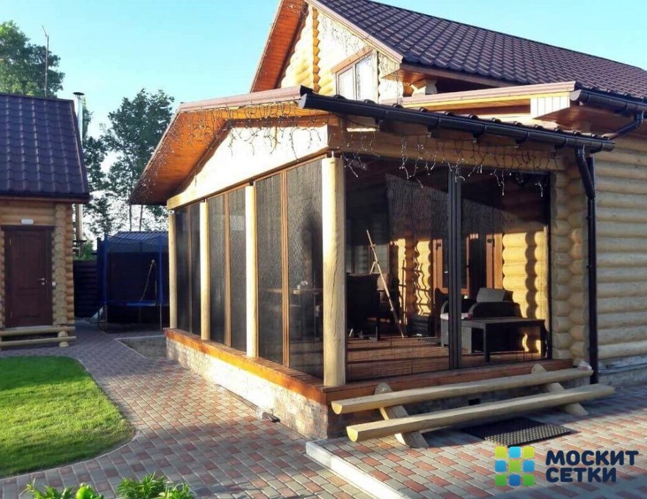 Плиссированная сетка на беседках