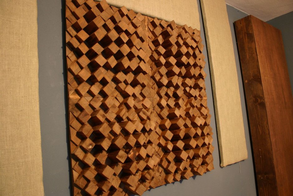 Деревянные акустические панели для стен
