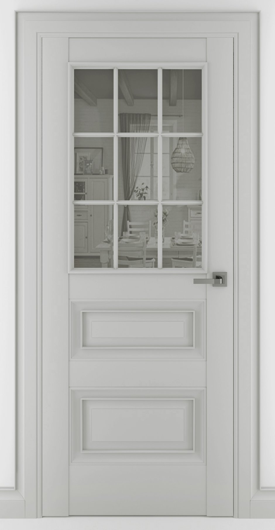 Межкомнатная дверь Zadoor Classic Baguette Ампир ПГ b3 35х800х2000 серый матовый