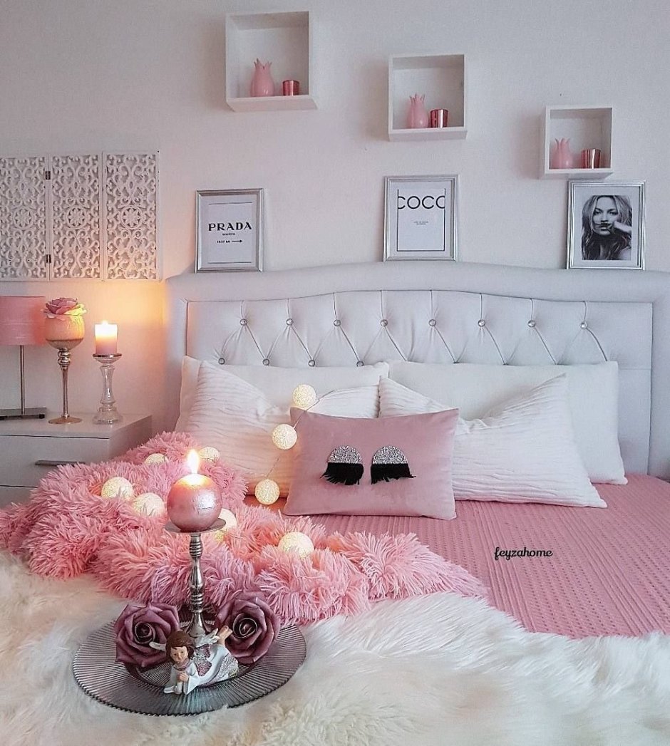 Декор комнаты в розовых тонах